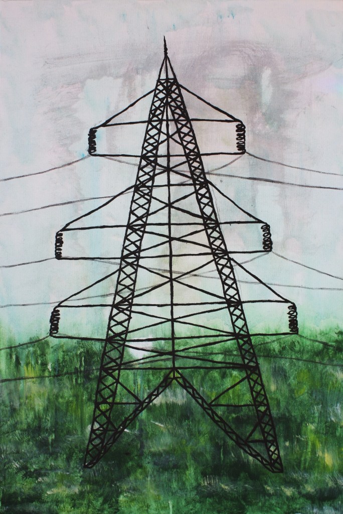 PYLON #1. Acrylic on canvas 29.7 x 19.8 x 1 inches.