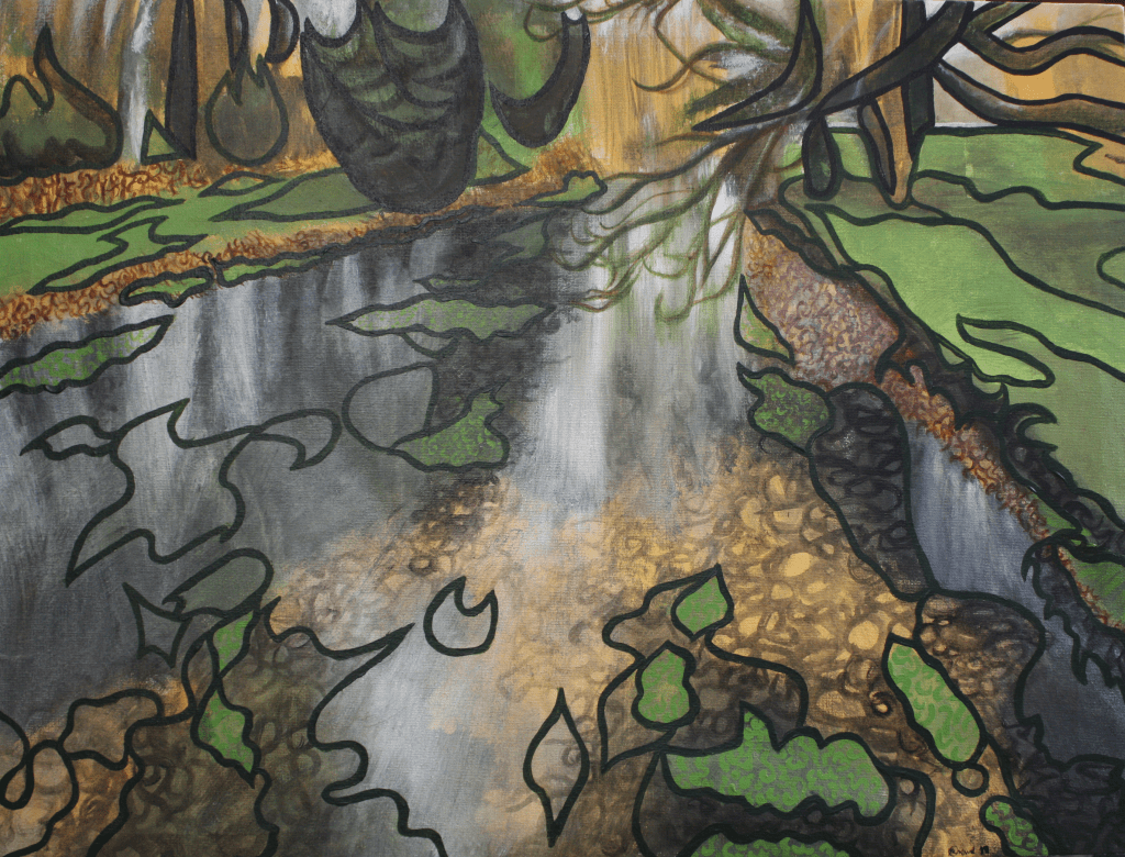 THE RIVER TEST. Acrylic on canvas. 18 x 24 x 0.5 inches. Featured in Landcsape Artist of the Year 2019.