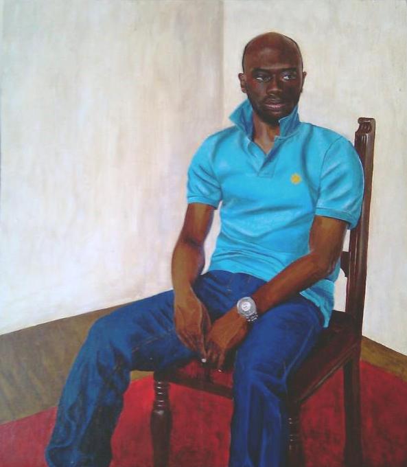 THE ACCOUNTANT. Acrylic on wood.